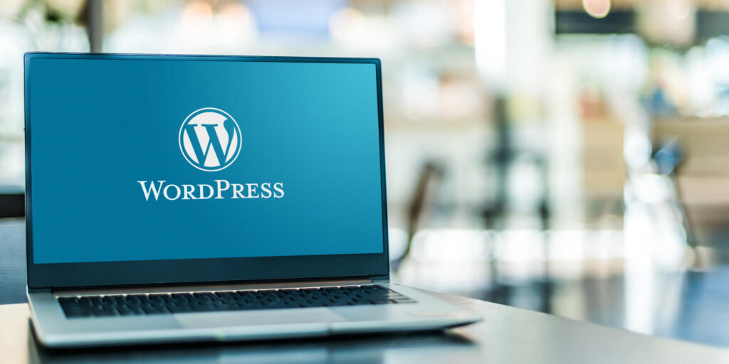 WordPress na notebooku